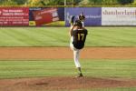 Scott Leiser demonstrated an unusually high leg kick that help fool batters all summer long.